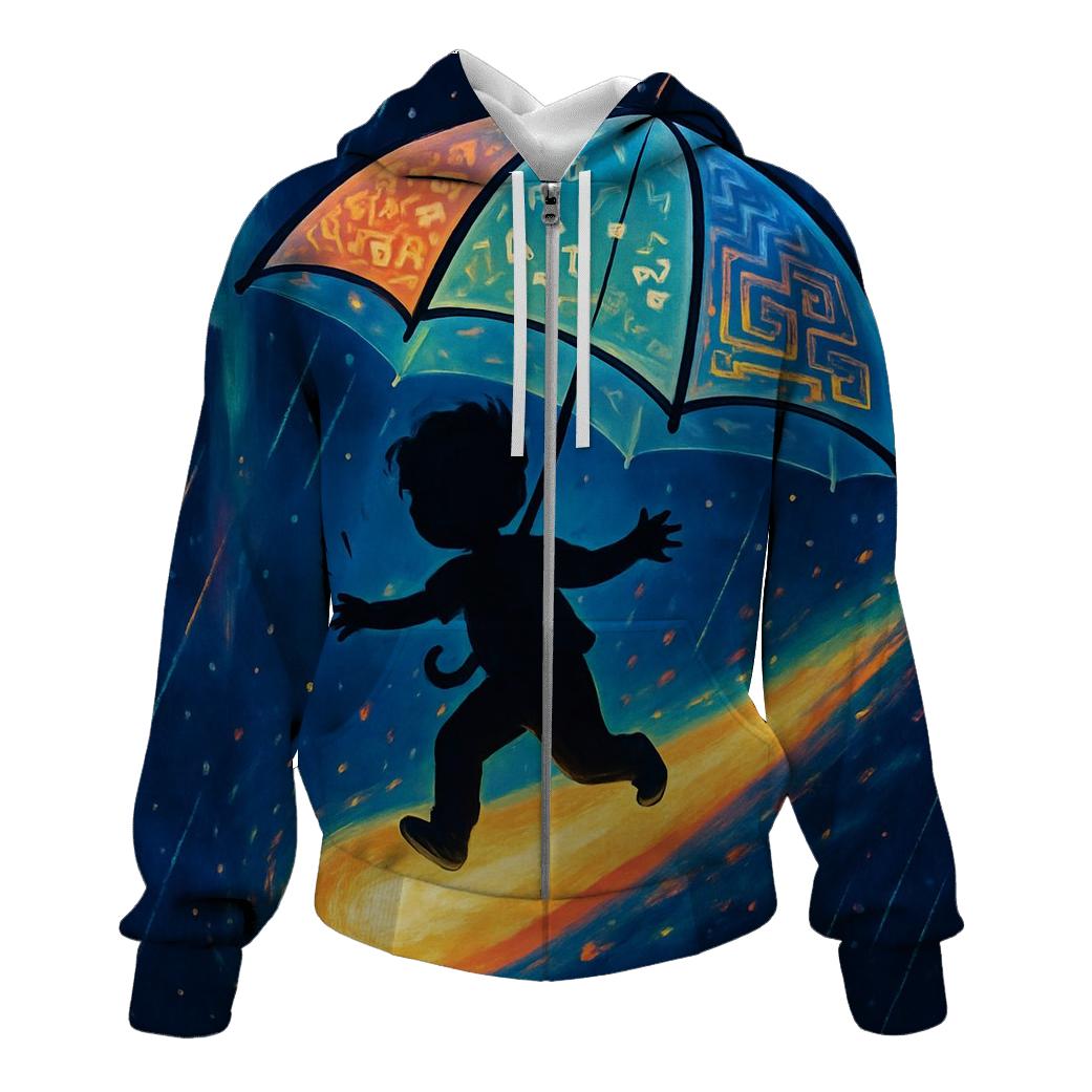 Dancing Umbrella Comet printed hoodies