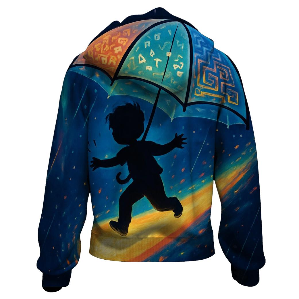 Dancing Umbrella Comet printed hoodies
