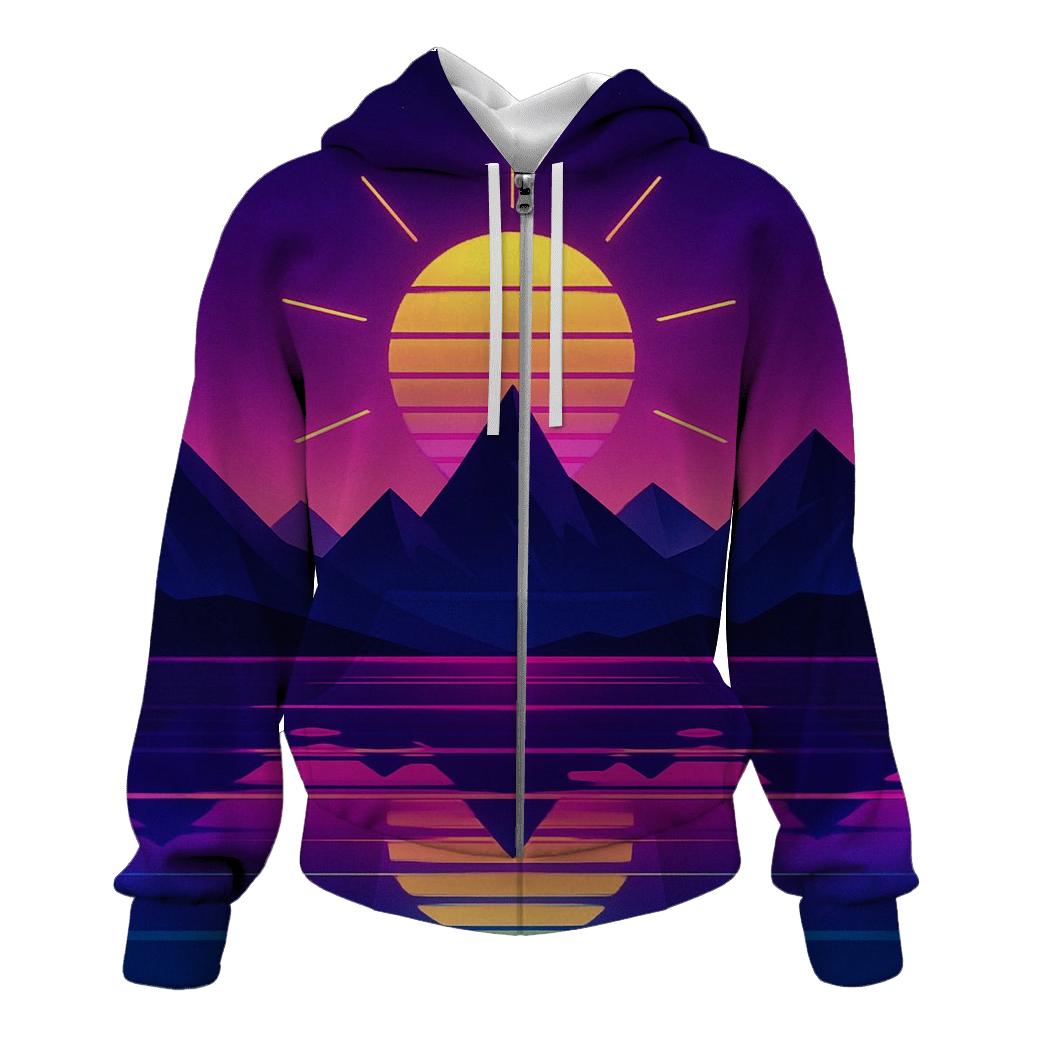 Synthwave Mountain Reflections hoodie designs