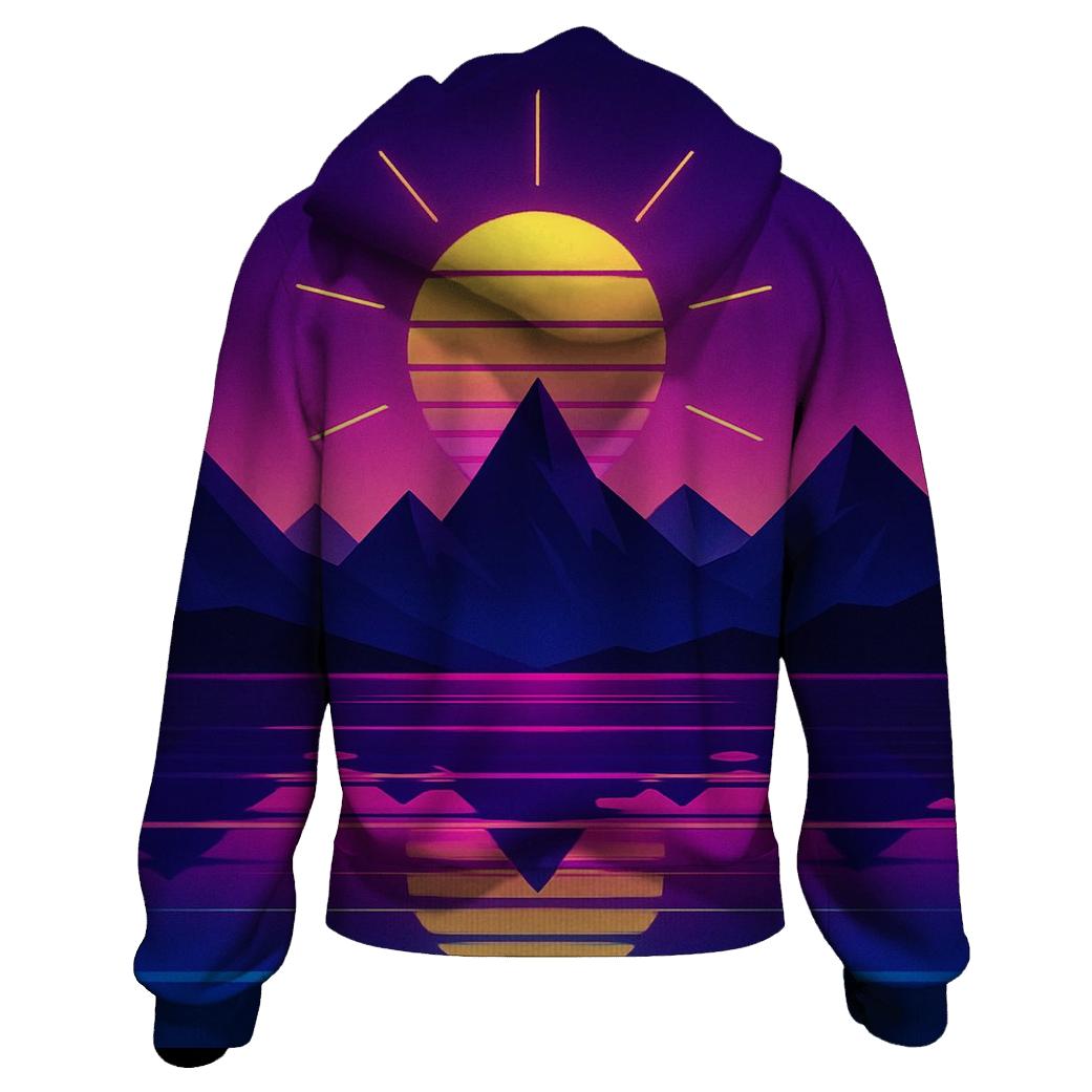 Synthwave Mountain Reflections hoodie designs