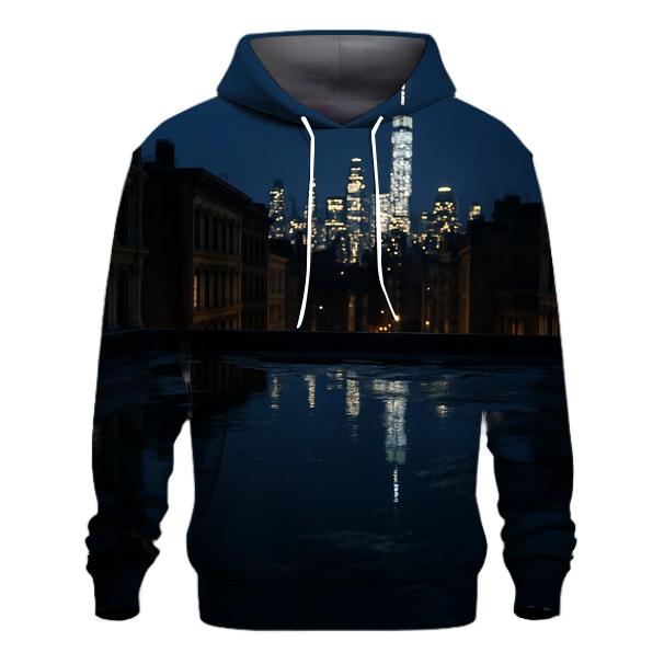 Rain Slicked SoHo Rooftop Reflection custom hoodies