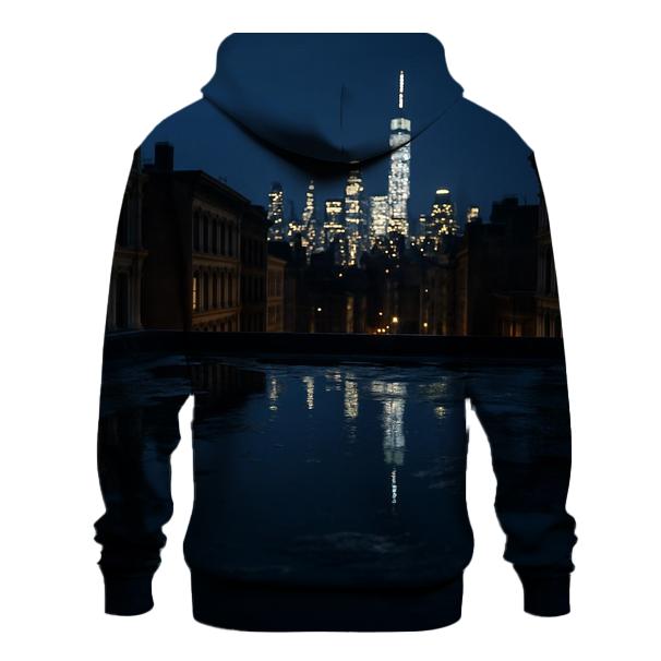 Rain Slicked SoHo Rooftop Reflection custom hoodies