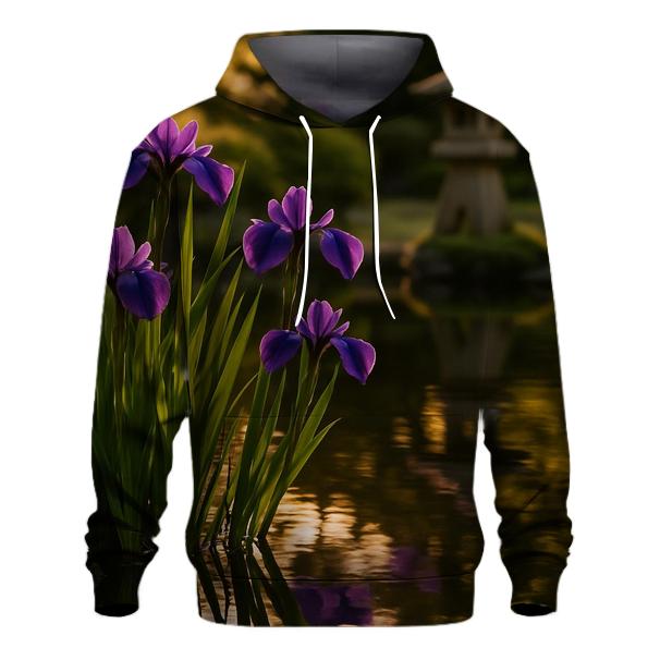 Iris Reflections At Traditional Garden Edge embroidered hoodies