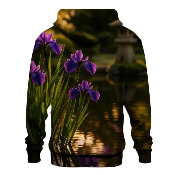 Iris Reflections At Traditional Garden Edge embroidered hoodies