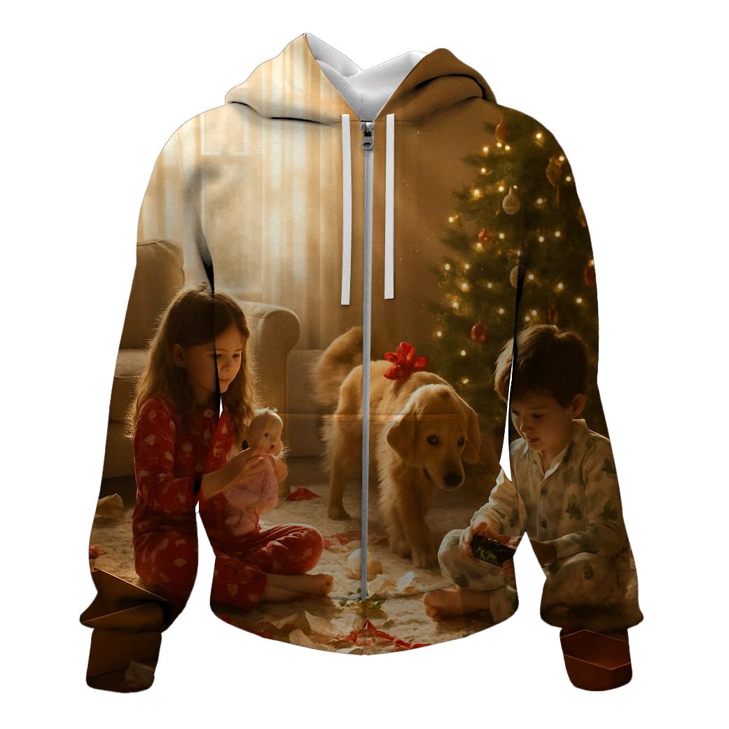 Christmas Morning Paper Whirl designer hoodies