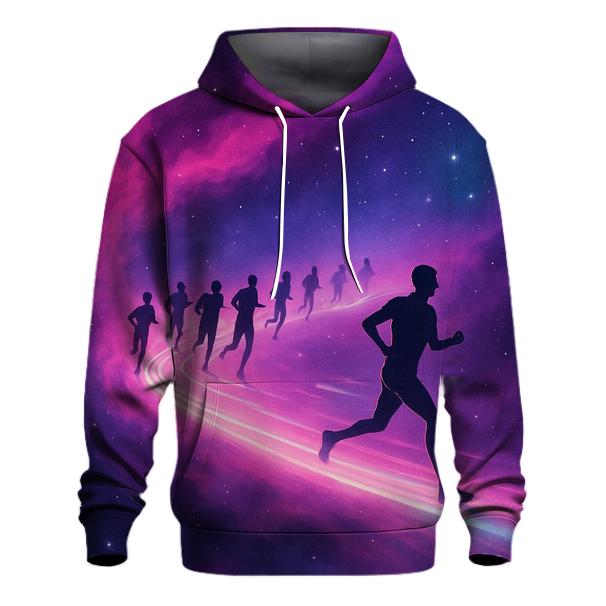 Cosmic Marathon Through The Nebula graphic hoodies