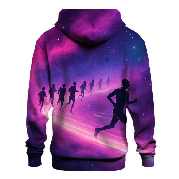 Cosmic Marathon Through The Nebula graphic hoodies