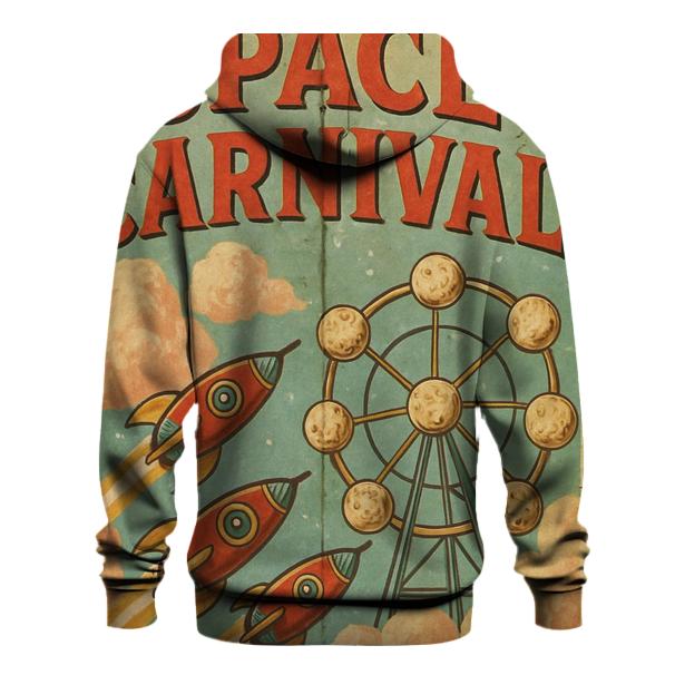 Distressed Retro Space Carnival Poster embroidered hoodies