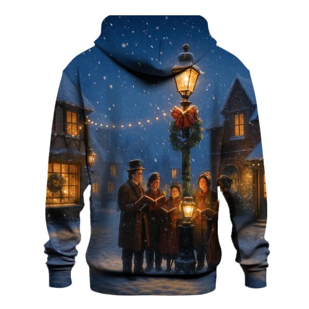 Snowy Village Carol Night printed hoodies