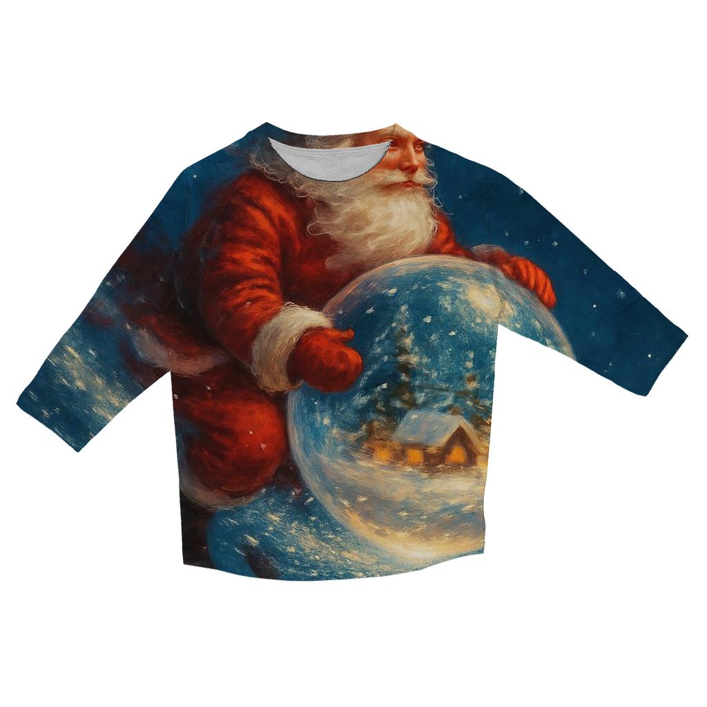Santa Snowglobe Comet Ride designer 3/4 sleeve blouses