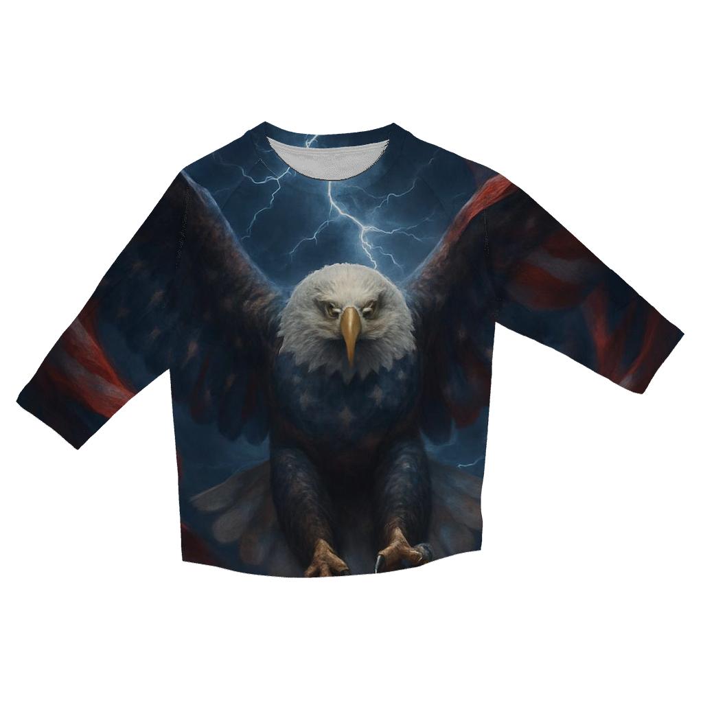 Eagle Storm Over Stripes casual three quarter sleeve shirts
