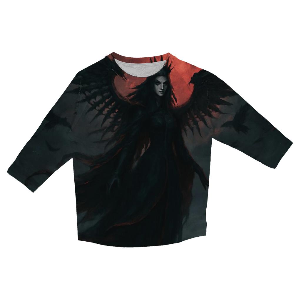 Raven Queen Of The Blood Moon custom 3/4 sleeve shirts