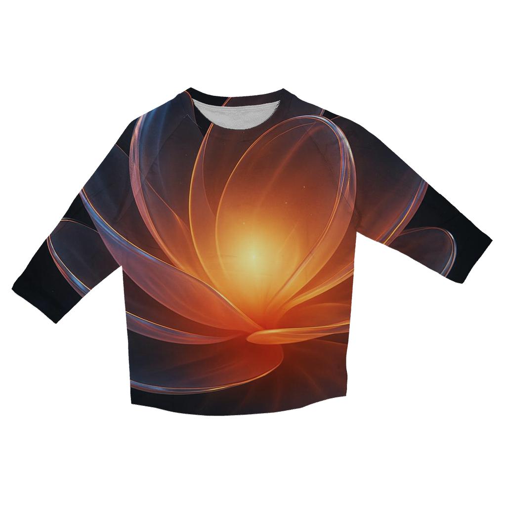 Glass Aurora Bloom casual three quarter sleeve shirts