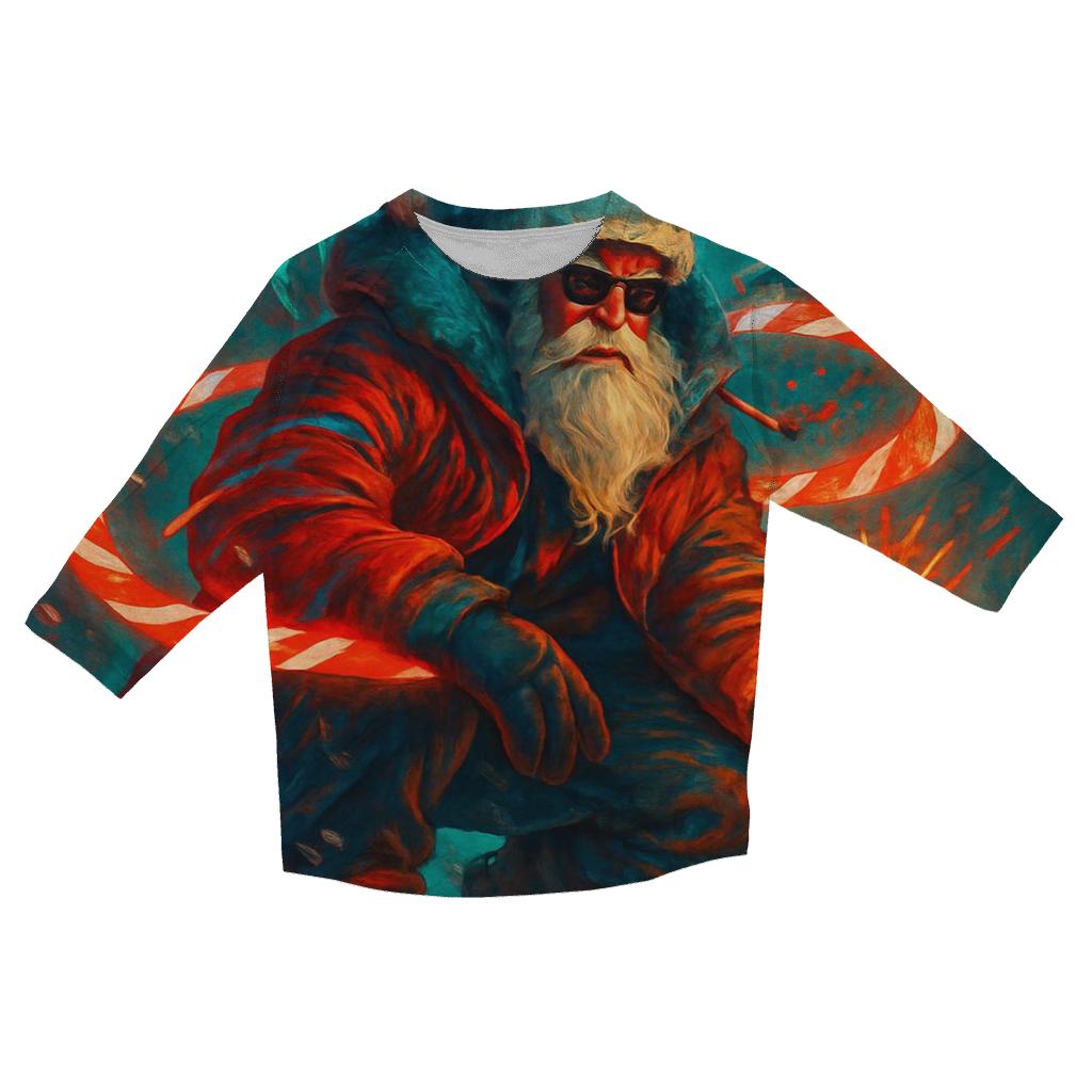 Streetwear Santa Snowstorm casual three quarter sleeve shirts