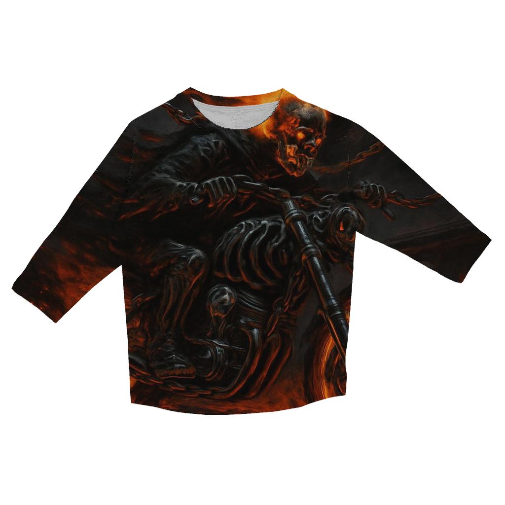 Infernal Rider Of Broken Chains stylish quarter sleeve tops