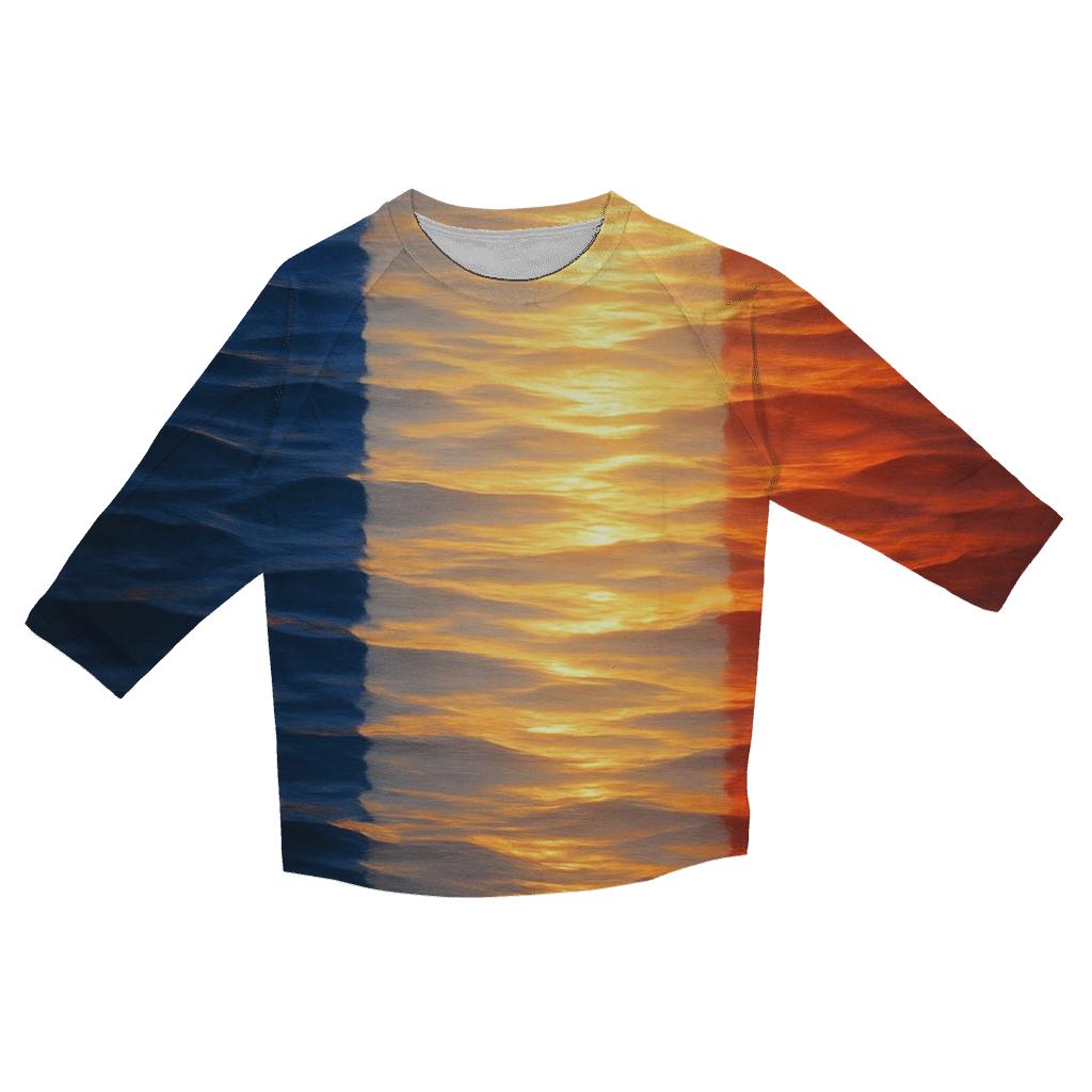 French Tricolor Reflections On The Seine custom 3/4 sleeve shirts