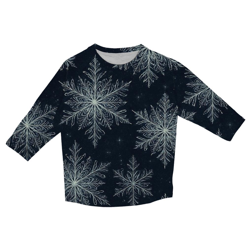 Midnight Snowflake Glow Tessellation fashion 3/4 sleeve shirts