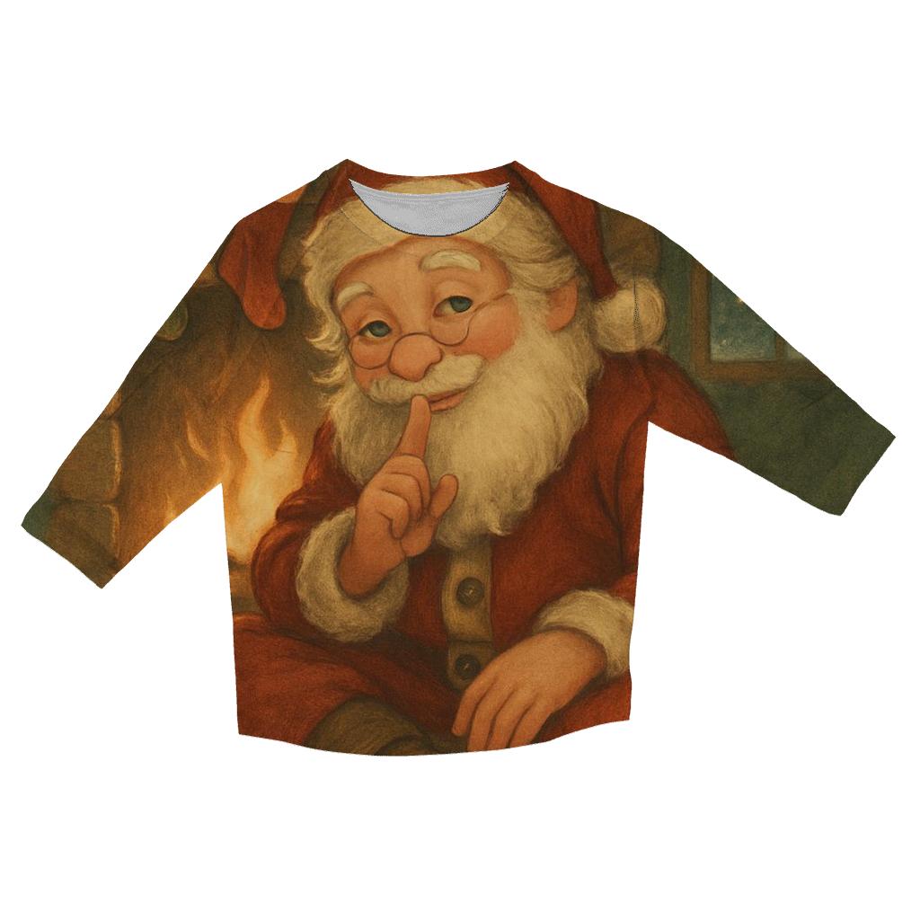 Cozy Fireplace Storybook Santa designer 3/4 sleeve blouses