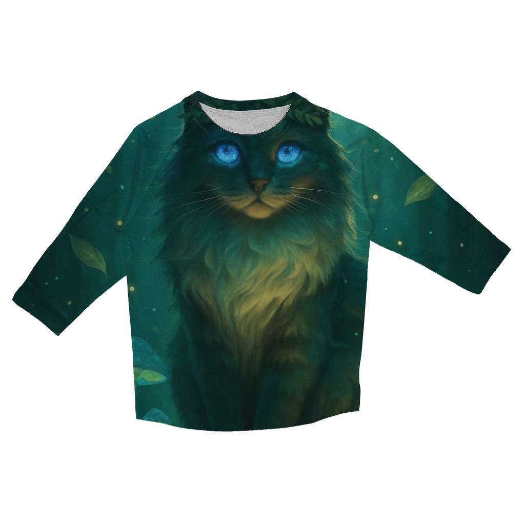 Forest Whisper Oracle Cat trendy 3/4 sleeve tops