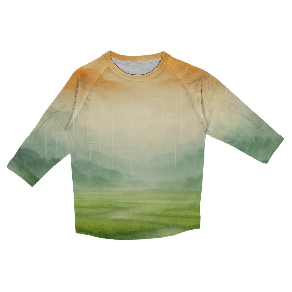 Indian Flag Monsoon Fields printed three quarter sleeve shirts