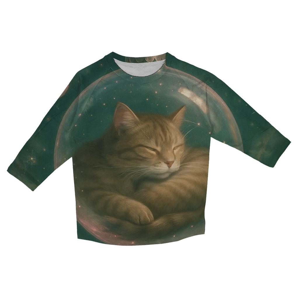 Cozy Cat Ornament Planetarium fashion 3/4 sleeve shirts