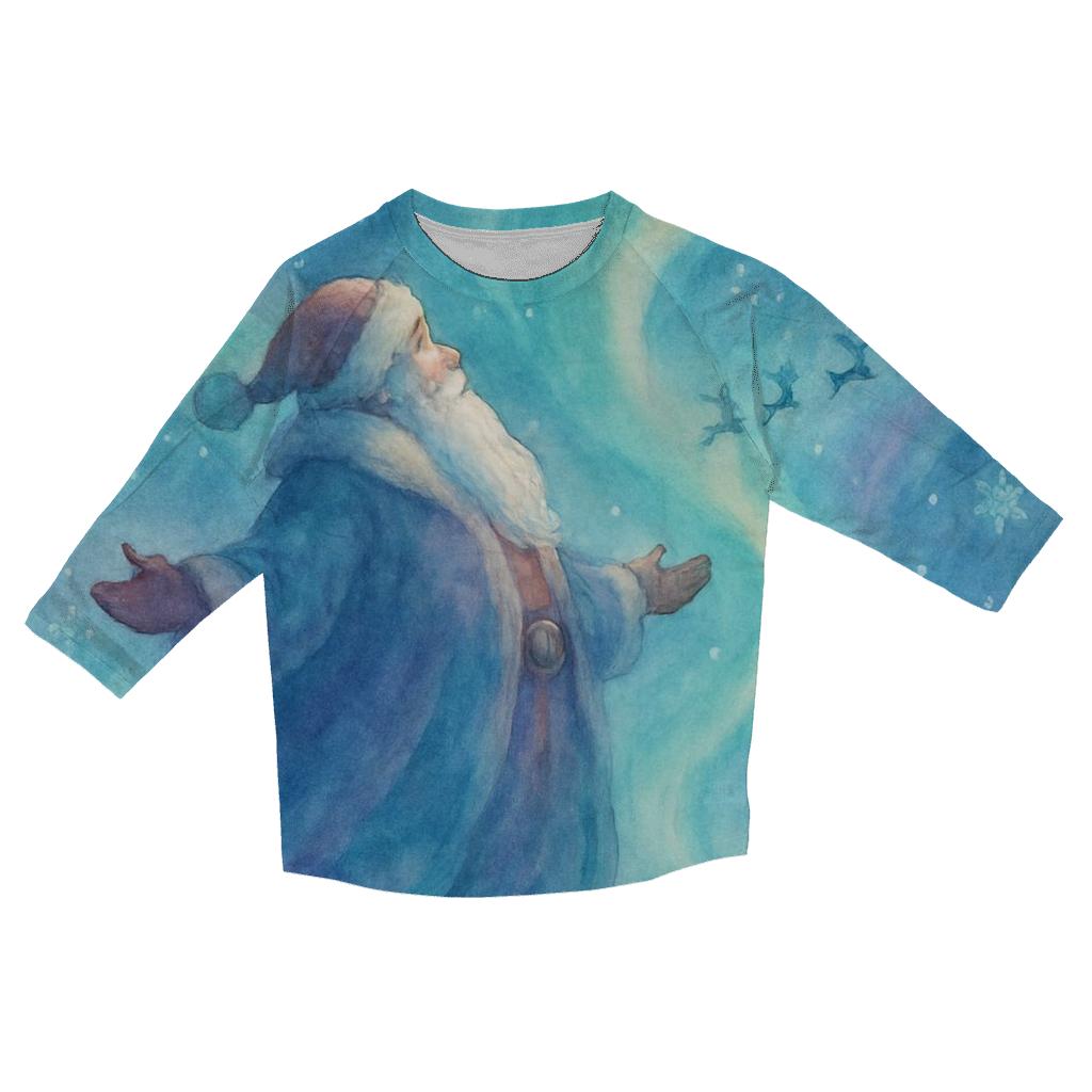 Aurora Dream Watercolor Santa fashion 3/4 sleeve shirts