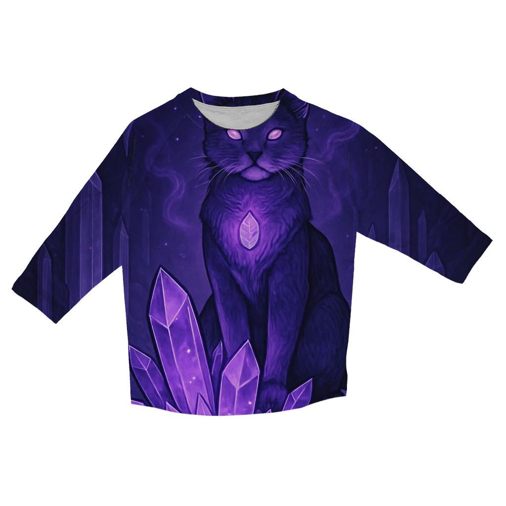 Crystal Cave Mystic Cat designer 3/4 sleeve blouses