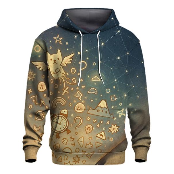 Floating Doodle Constellation graphic hoodies