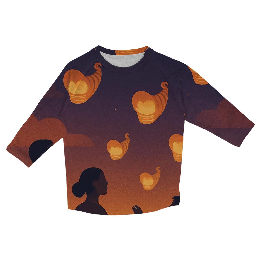 Cornucopia Sky Lanterns trendy 3/4 sleeve tops
