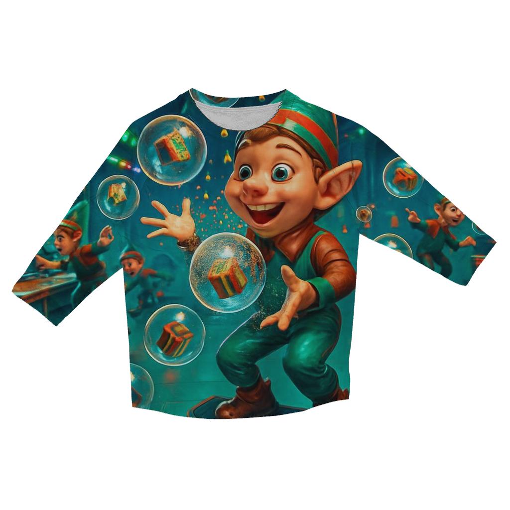 Elves Workshop Bubble Chaos cotton quarter sleeve shirts