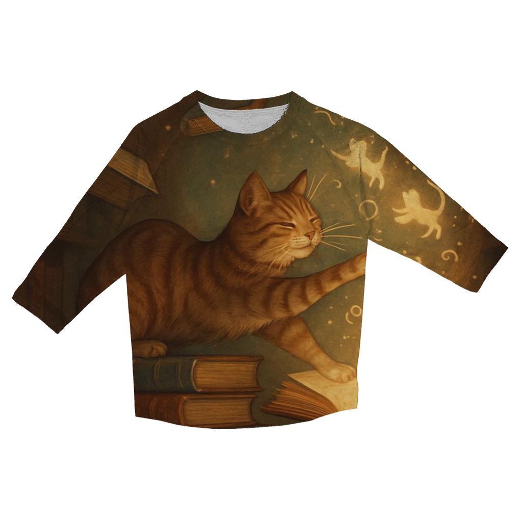 Library Of Floating Cat Tales trendy 3/4 sleeve tops