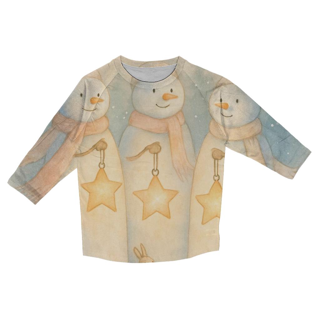 Snowman Forest Lantern Guardians personalized 3/4 sleeve tees