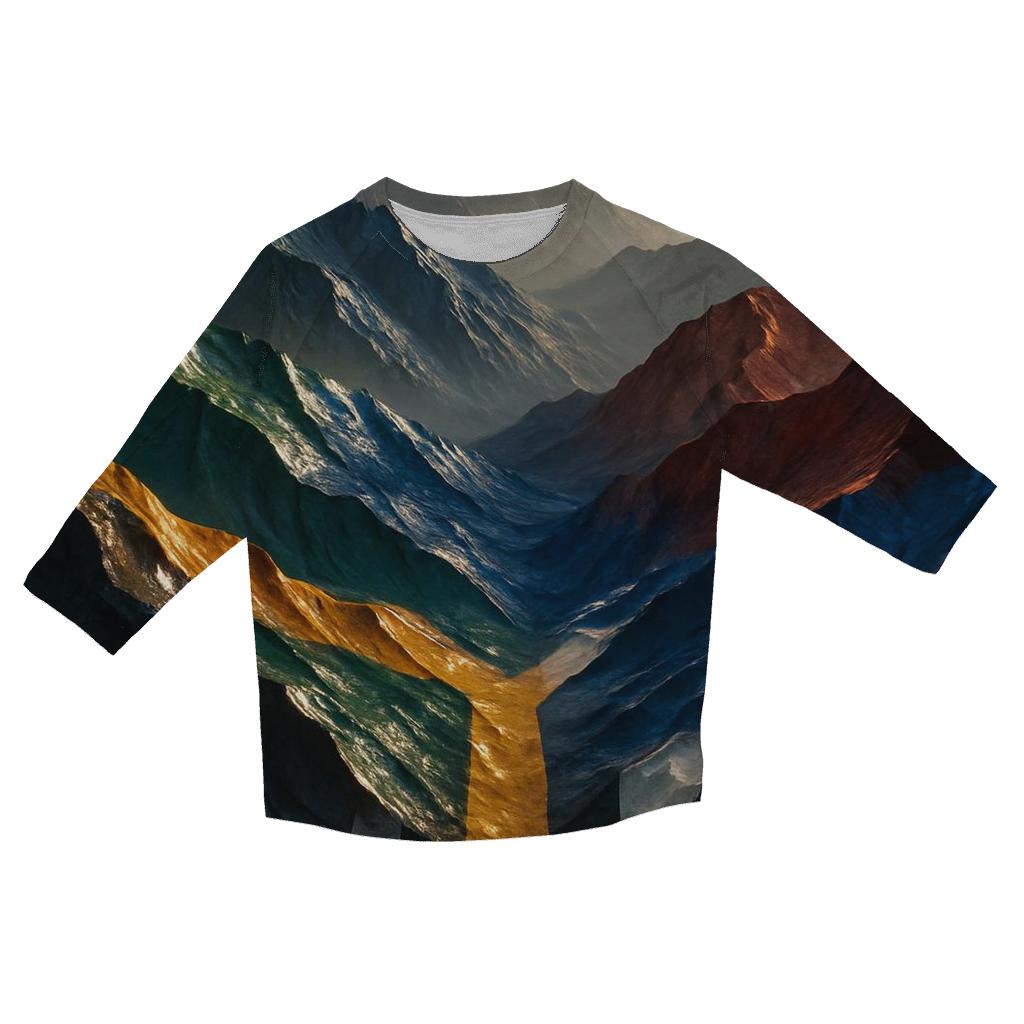 South African Flag Mountain Convergence printed three quarter sleeve shirts
