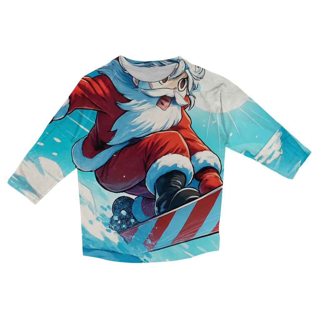 Snowboard Shred Santa Summit custom 3/4 sleeve shirts