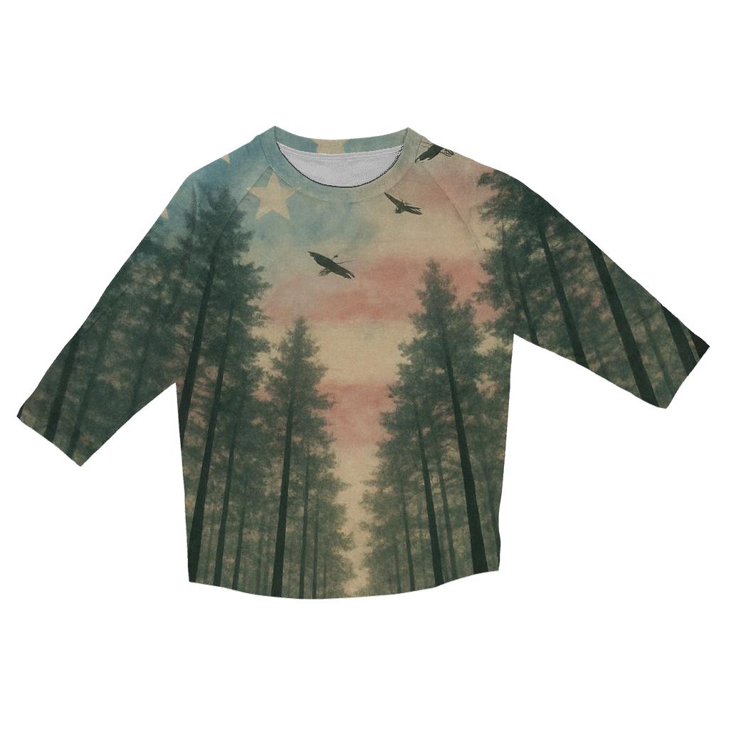 Forest Canopy Stars And Stripes stylish quarter sleeve tops