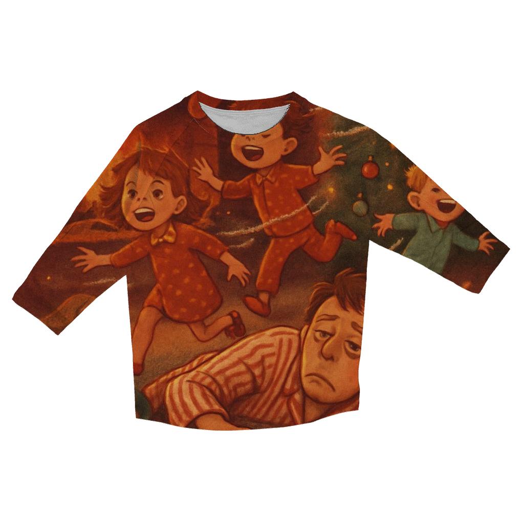 Retro Fireplace Cookie Countdown designer 3/4 sleeve blouses