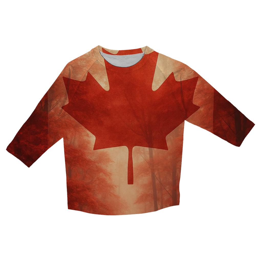 Canadian Maple Forest Flag Veil custom 3/4 sleeve shirts