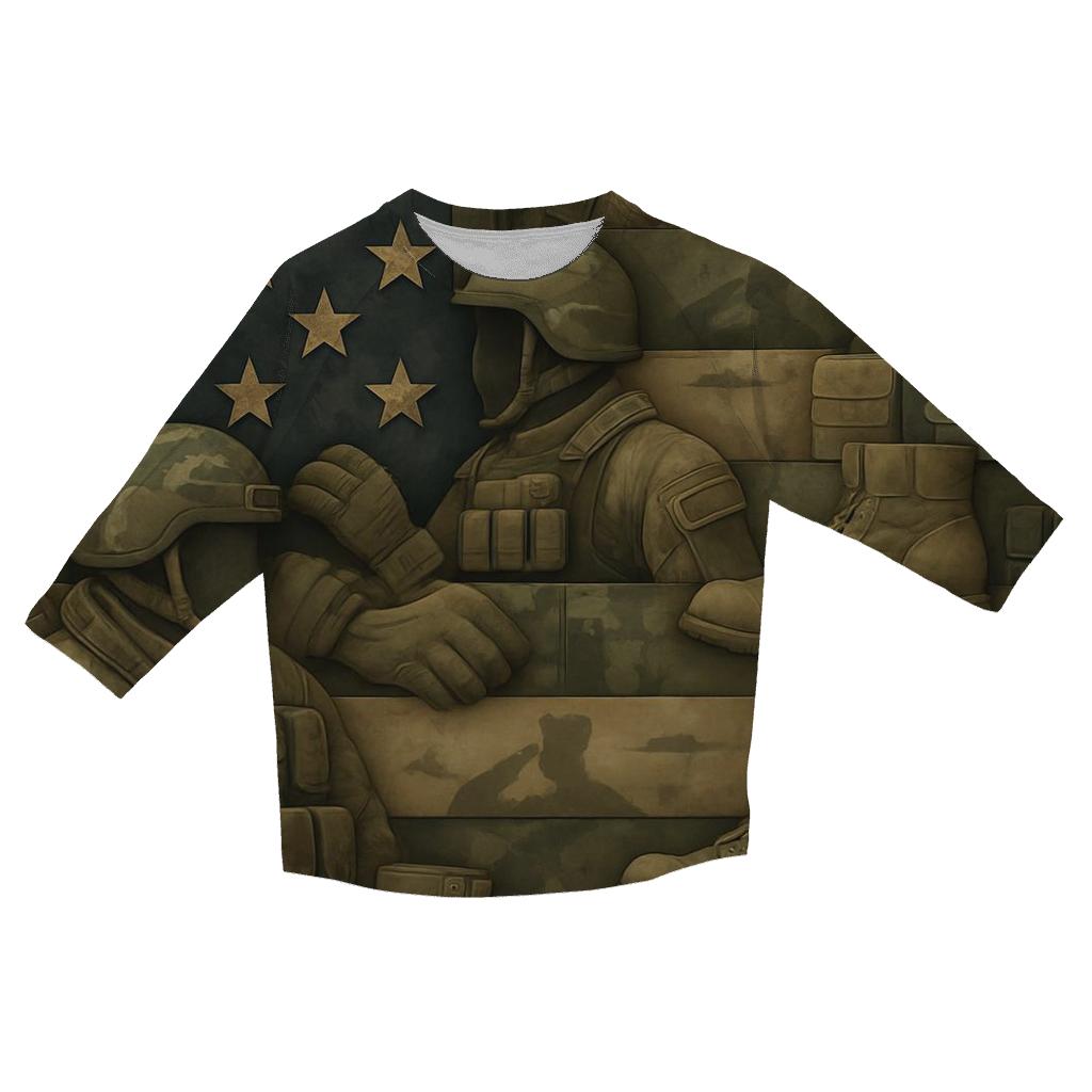 Camouflage Of Freedom printed three quarter sleeve shirts