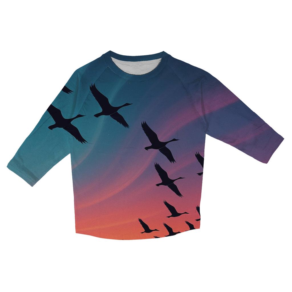 Aurora Flight At Sundown designer 3/4 sleeve blouses