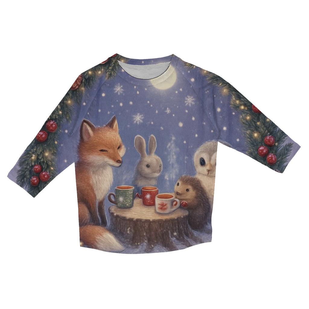 Moonlit Wreath Woodland Tea Party trendy 3/4 sleeve tops