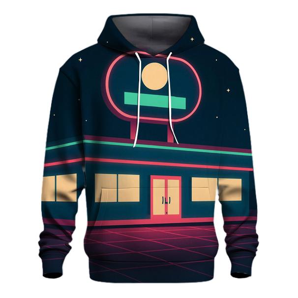 Retro Grid Diner Night premium hoodies
