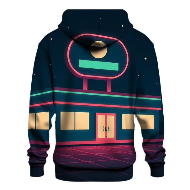 Retro Grid Diner Night premium hoodies