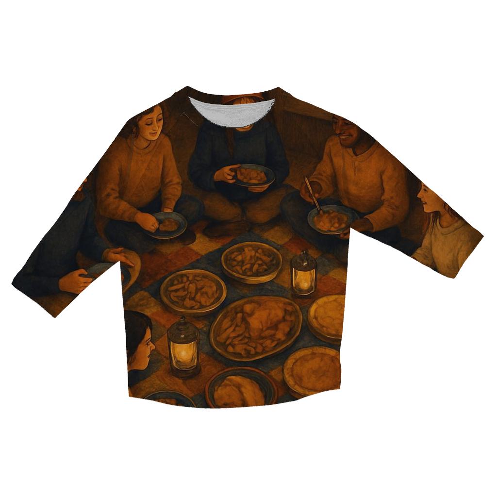 Starlit Barn Loft Harvest Circle printed three quarter sleeve shirts