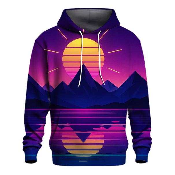 Synthwave Mountain Reflections custom hoodies