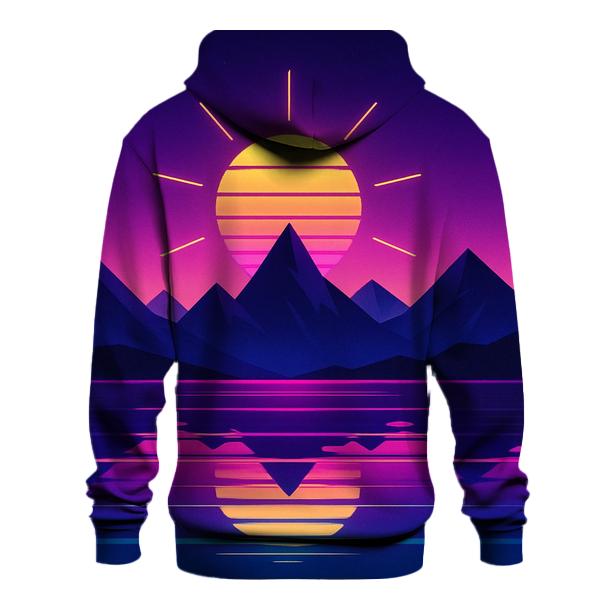 Synthwave Mountain Reflections custom hoodies