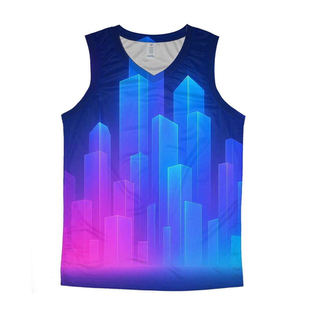 Neon Mirage City Gradient casual summer tank tops