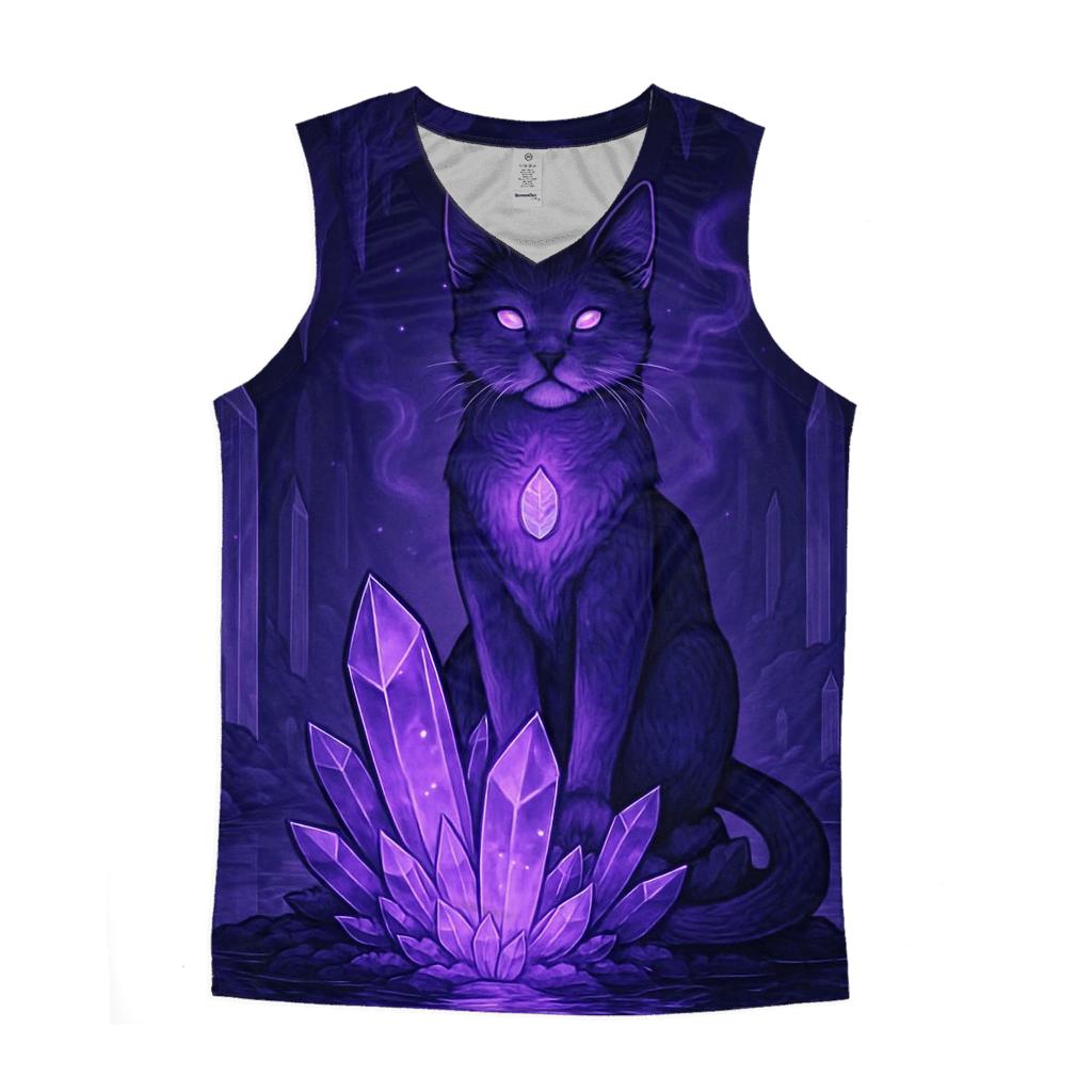 Crystal Cave Mystic Cat sports performance tank tops