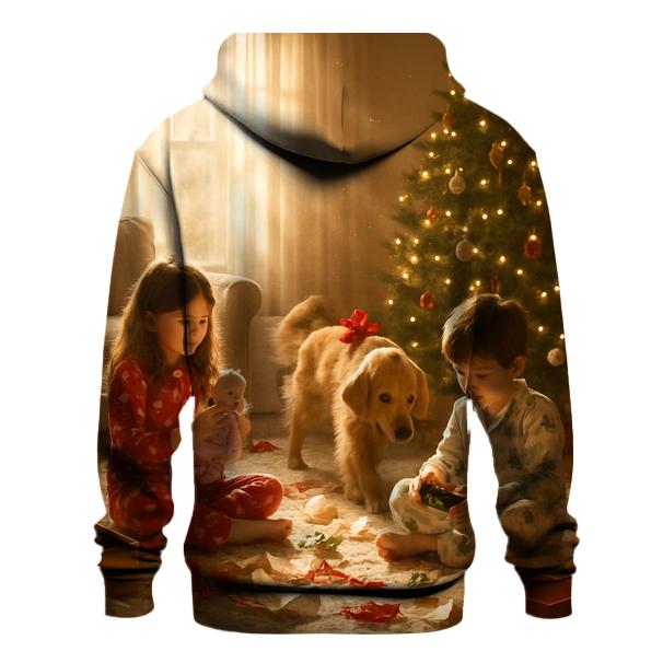 Christmas Morning Paper Whirl printed hoodies