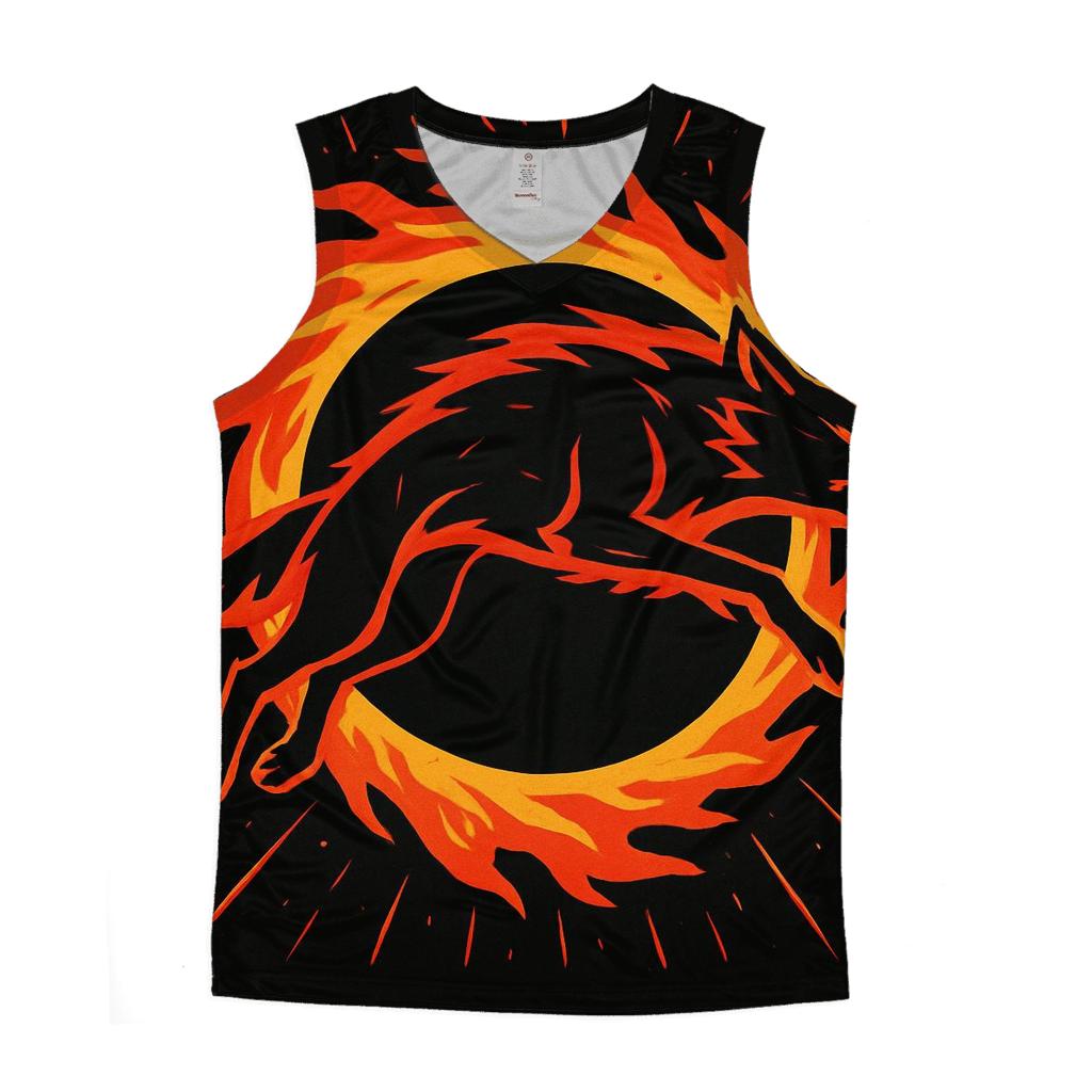 Solar Eclipse Runner graphic print tank tops