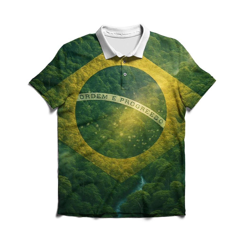 Brazilian Rainforest Flag Canopy custom polo shirts